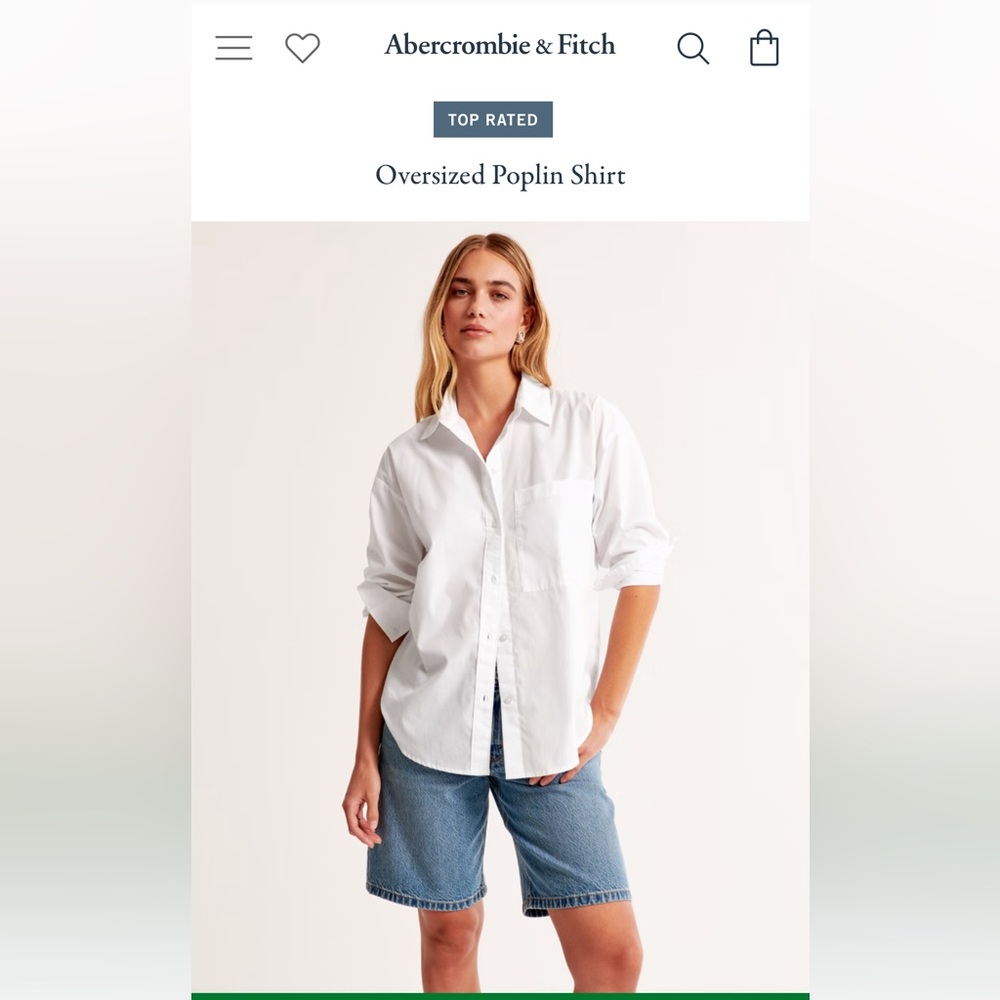 Abercrombie and fitch blue poplin button up shirt